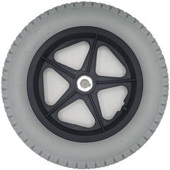 Top view of the Drive Wheel Assembly for Merits Travel Ease P101 Folding Power Wheelchair showing 12-1/2 x 2-1/4 tire (57-203)