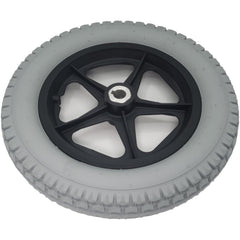 Angled view of the Drive Wheel Assembly for Merits Travel Ease Folding Power Wheelchair showing axle hex