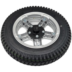Back view of the Drive Wheel Assembly for Merits Velocity Wheelchair with 14x3" black Cheng Shin Tire