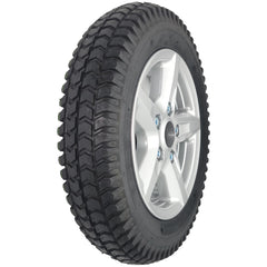Angled view of the Drive Wheel Assembly for Merits Velocity Wheelchair with silver rim and 3.00-8 black Cheng Shin tire (P325, P325V) 