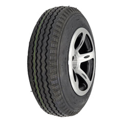 The replacement Drive Wheel Assembly for Merits Vision CF Wheelchair features a stylish silver rim with a 2.80/2.50-4 black flat free tire.