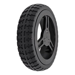 The replacement Drive Wheel for Pride Jazzy Carbon Power Wheelchair (215x50) and Rascal Carbon Cruiser. Features black Flat-free tire with 3-spoke rim.