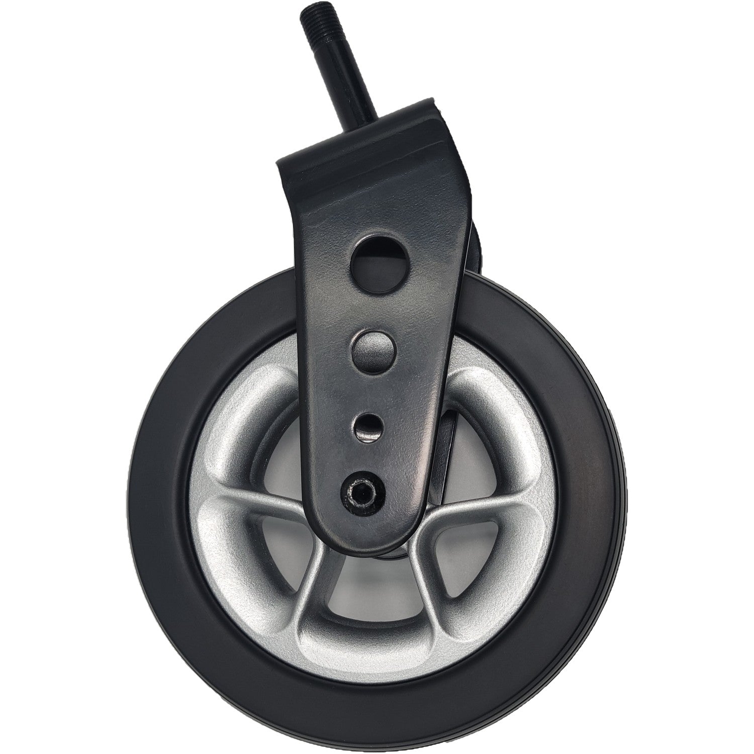 Side view of the Front Caster Wheel Fork Assembly for New Regal EZ Power Wheelchair showing 6x2 inch caster for  33100860 and 33100859