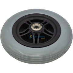 Close up view of the Front Caster Wheel for Journey Zinger Folding Power Chair shown