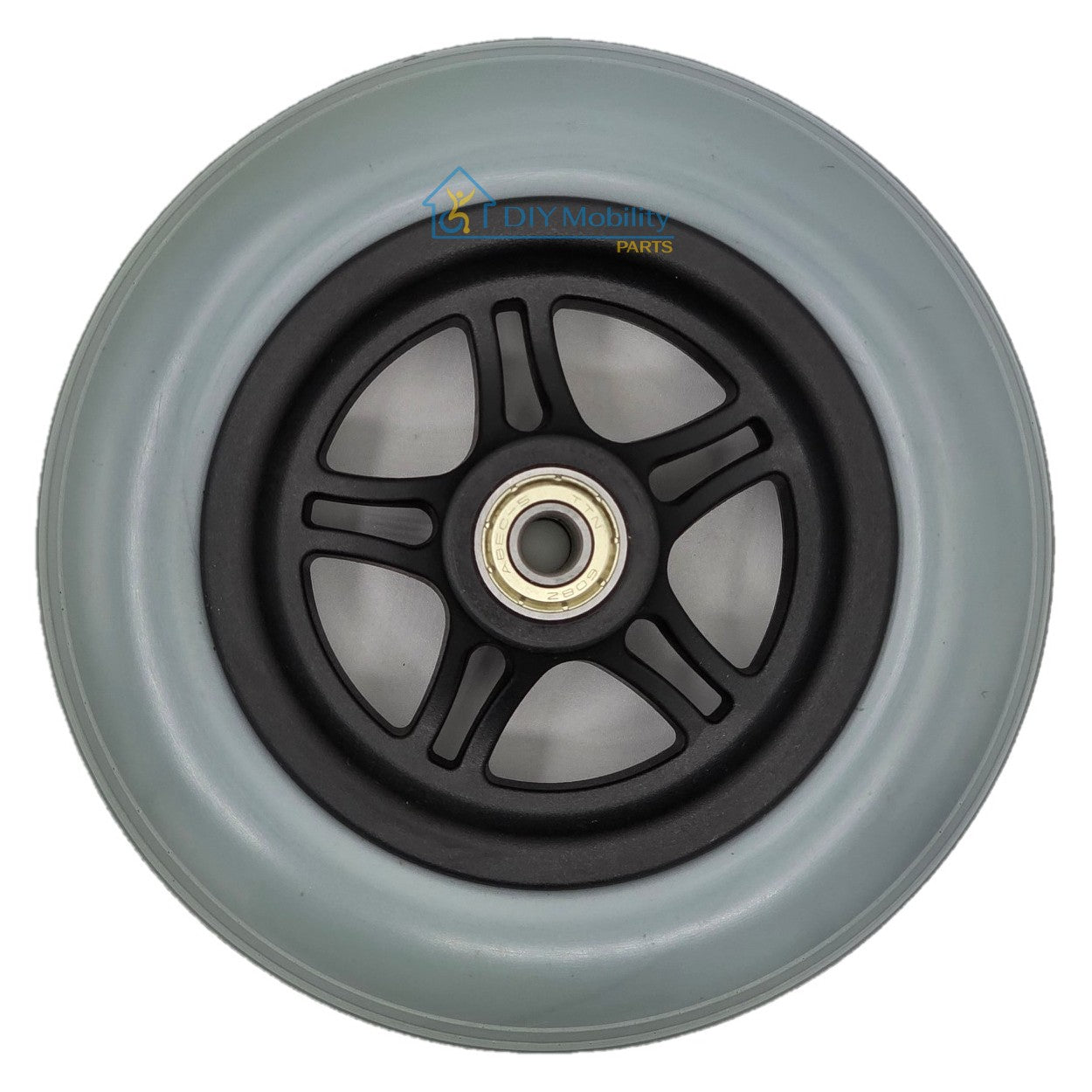 Side view of the 6 inch Front Caster Wheel for Journey Zinger Folding Power Chair