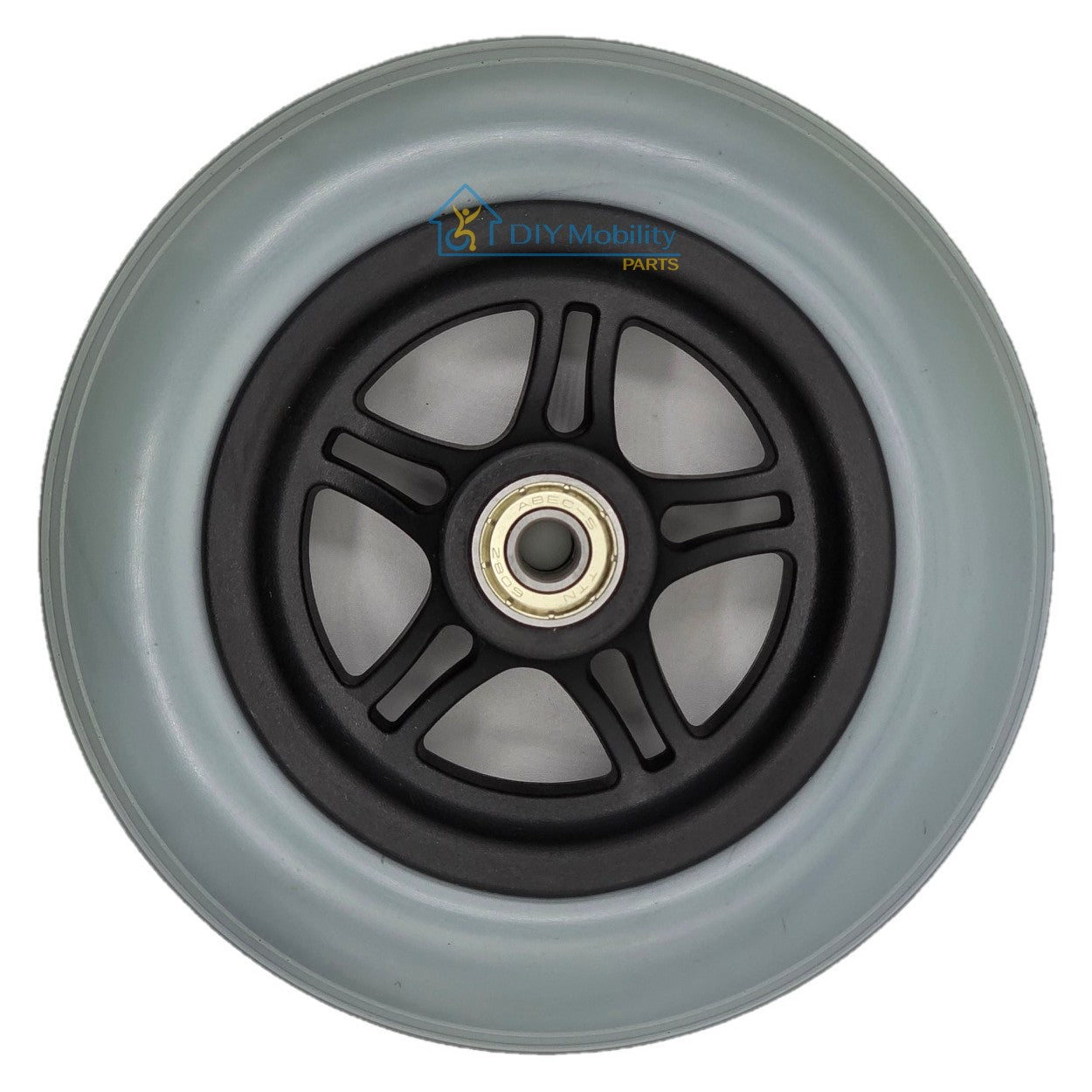Side view of the 6 inch Front Caster Wheel for Journey Zinger Folding Power Chair showing bearing