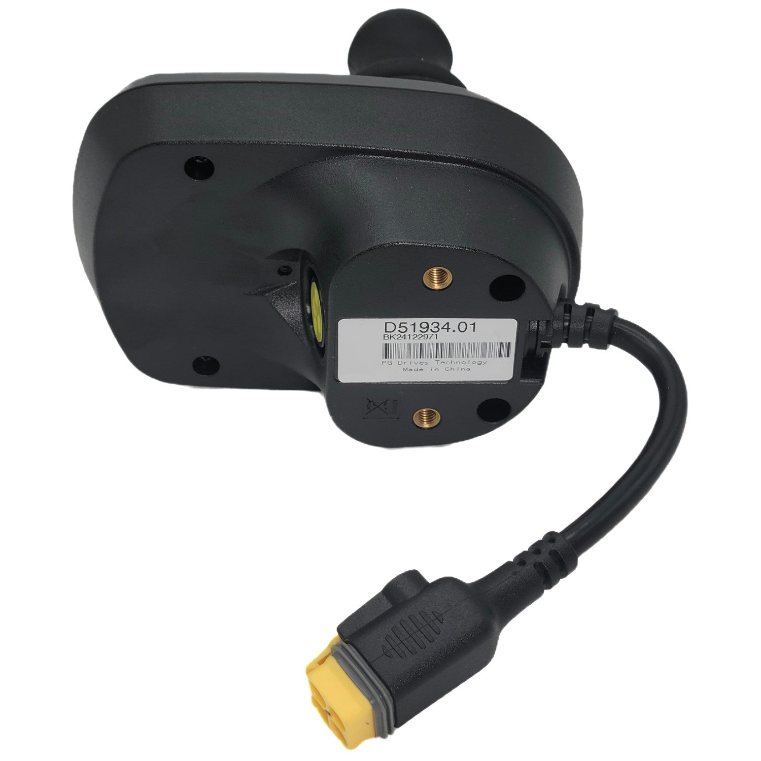 Bottom view of the GC2 and GC3 Joystick Remote for Power Wheelchairs showing PG Drives Technology D51934.01