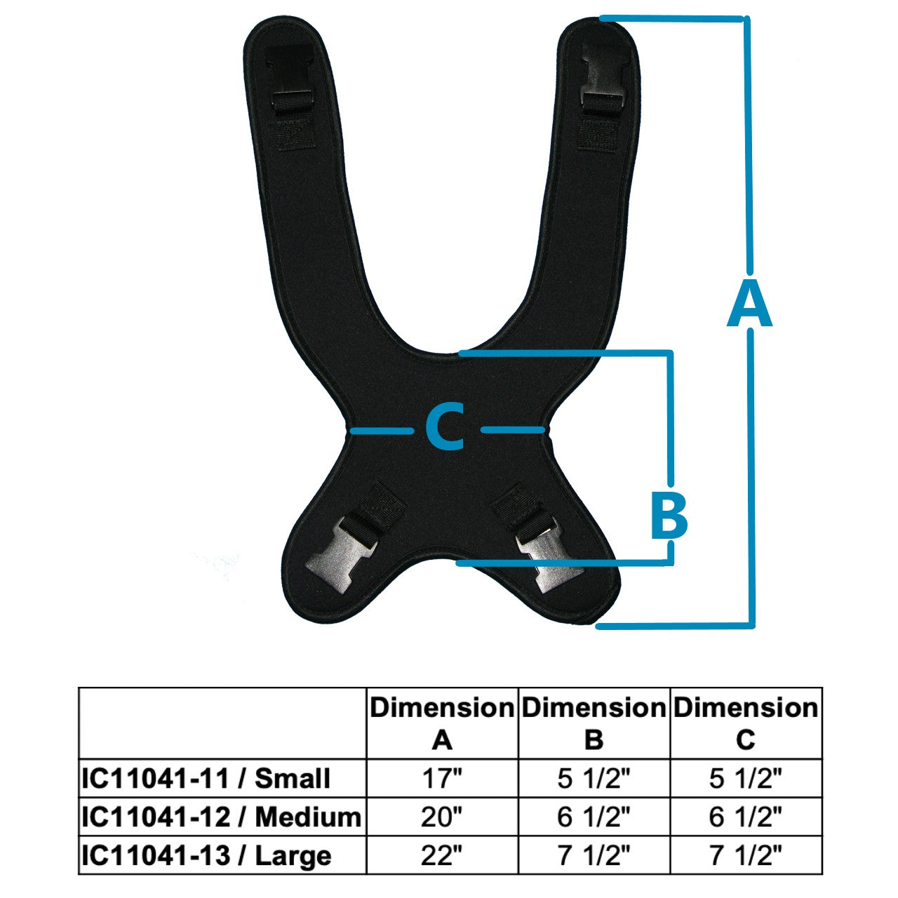 Wheelchair Chest Harness Standard Fit with Hyper-Cel