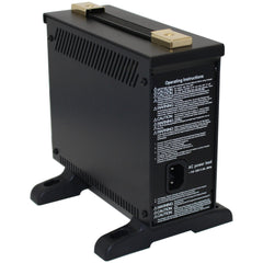 Back view of the Invacare 8 Amp Battery Charger for Power Wheelchair and Scooters showing instructions