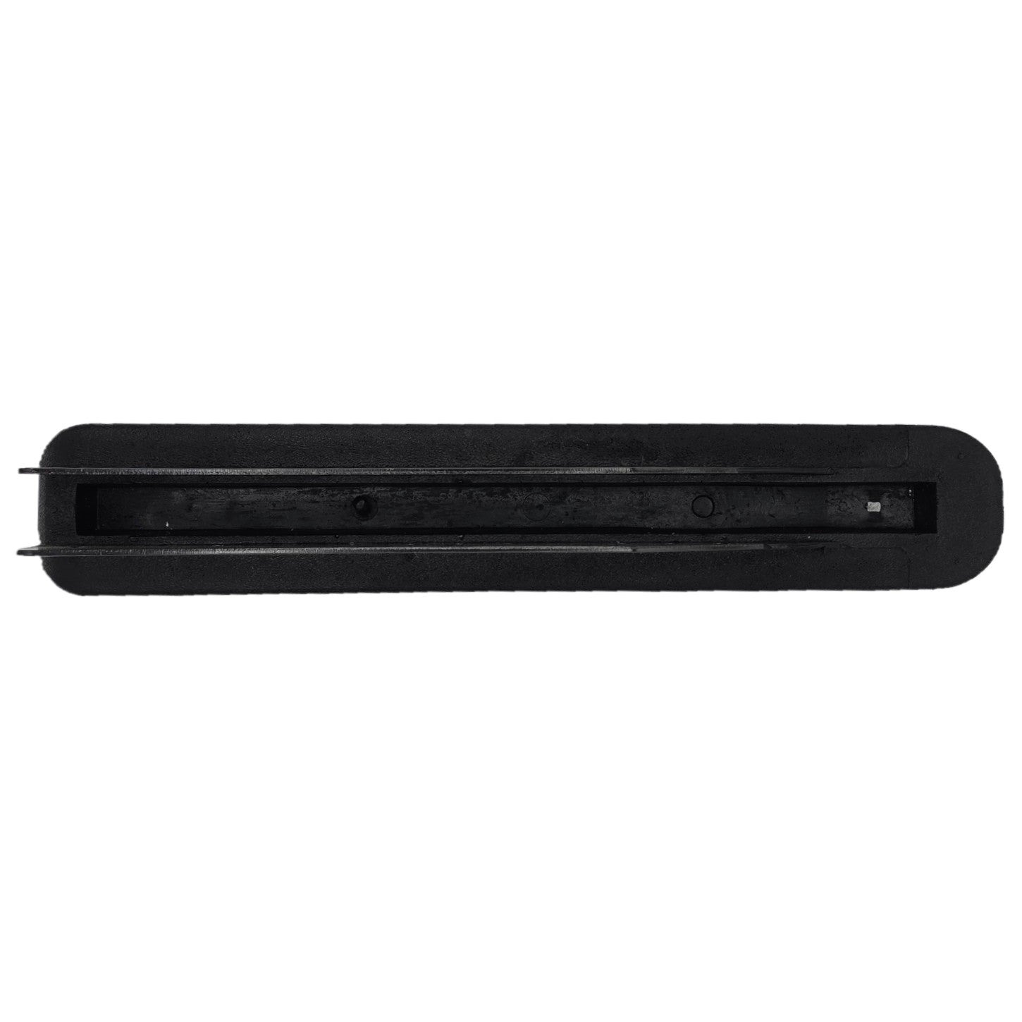 Bottom view of the solid armrest pad for Invacare Pronto and TDX Series. 15" in length with metal bracket.