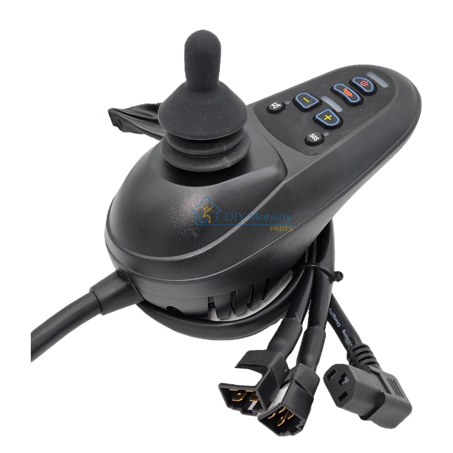 Side view of the Replacement joystick controller for Majestic IQ-8000 and Glide Care G5 Power Folding Electric Wheelchair. Model JRC01 Type X2435 35A.
