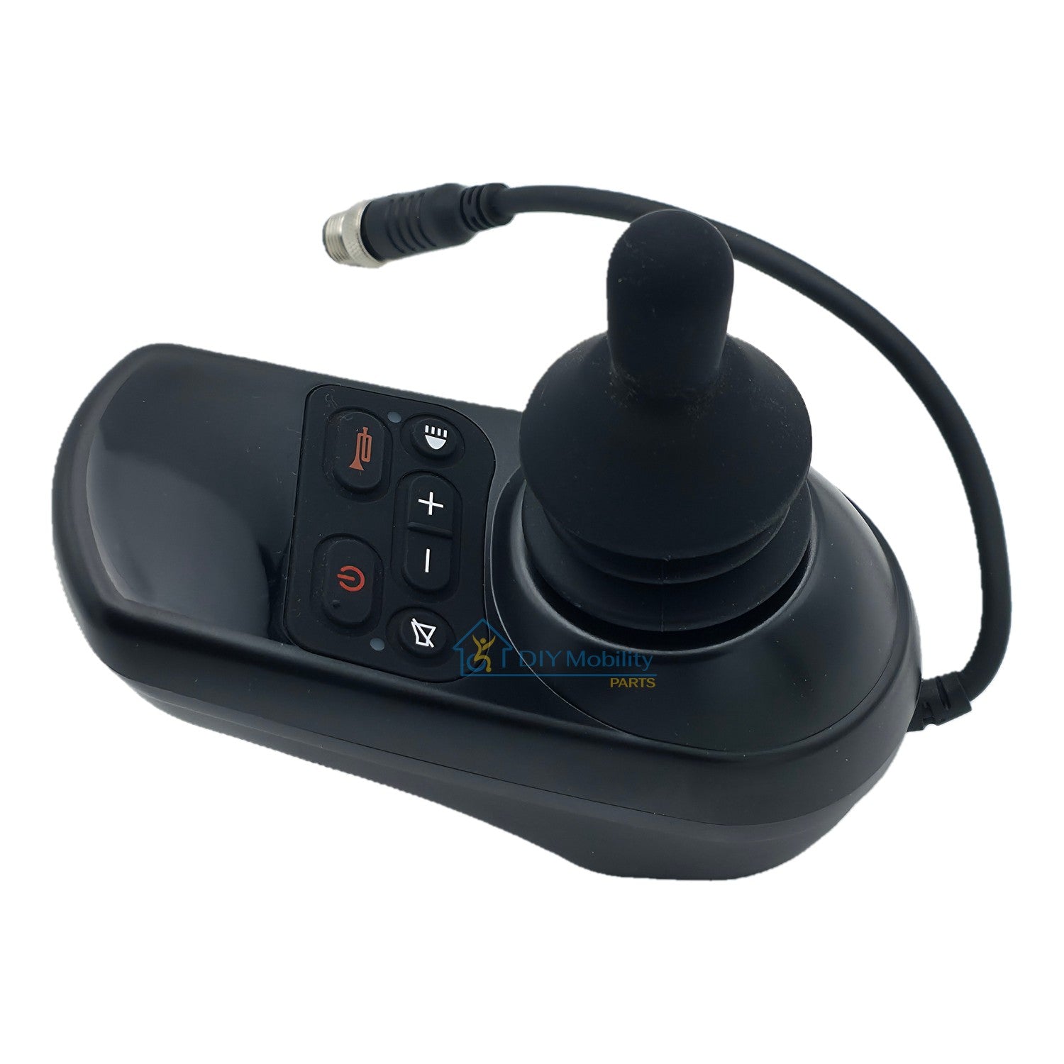 Angled view of the Replacement Joystick For Phoenix Carbon Fiber, X-7, and G5 Power Folding Electric Wheelchair.