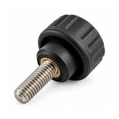 The Thumb Screw, M6X1, Joystick Lock from Pride Mobility. Part of the Cup Holder Assembly HF200 and Joystick Assembly for the Pride Mobility Jazzy Ultra Light portable, carbon-fiber folding power wheelchair.