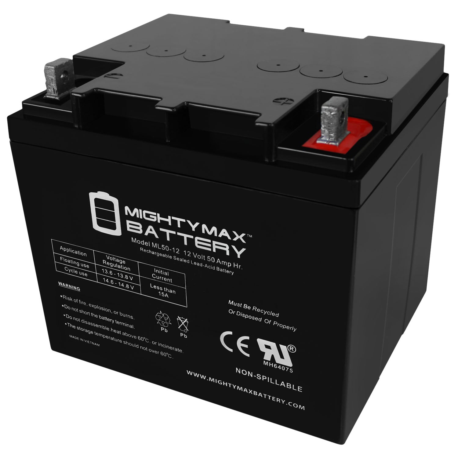 12v (40 Ah and 50 Ah) SLA AGM Powerchair and Scooter Battery number ML50-12411