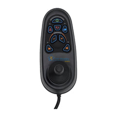 Top view of the PG Drives Technology D50870 joystick module with a reliable VR2 controller. Compatible with Pride, Jazzy, Invacare and other power wheelchairs.