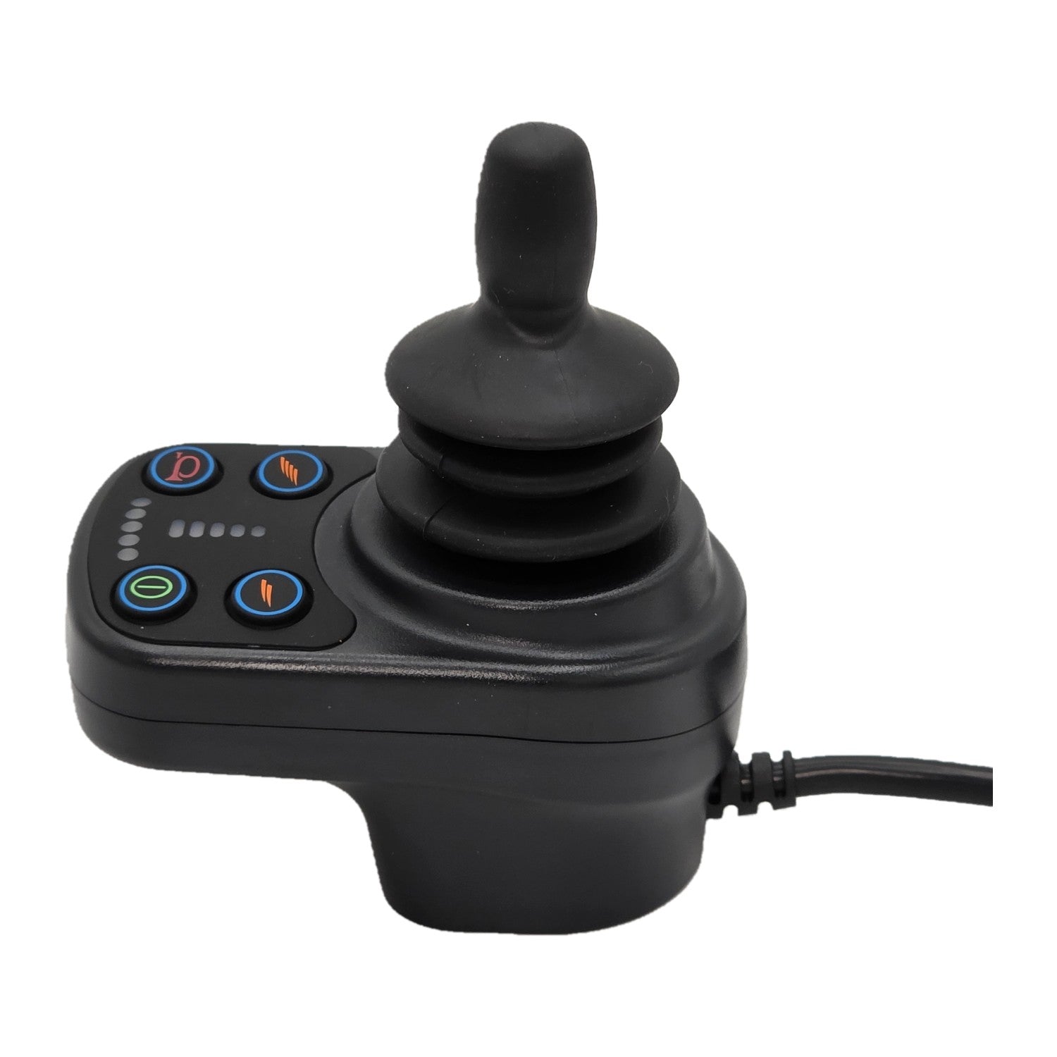 Side view of the PG Drives Technology D51807.01 nVR2 joystick module for Power wheelchairs.