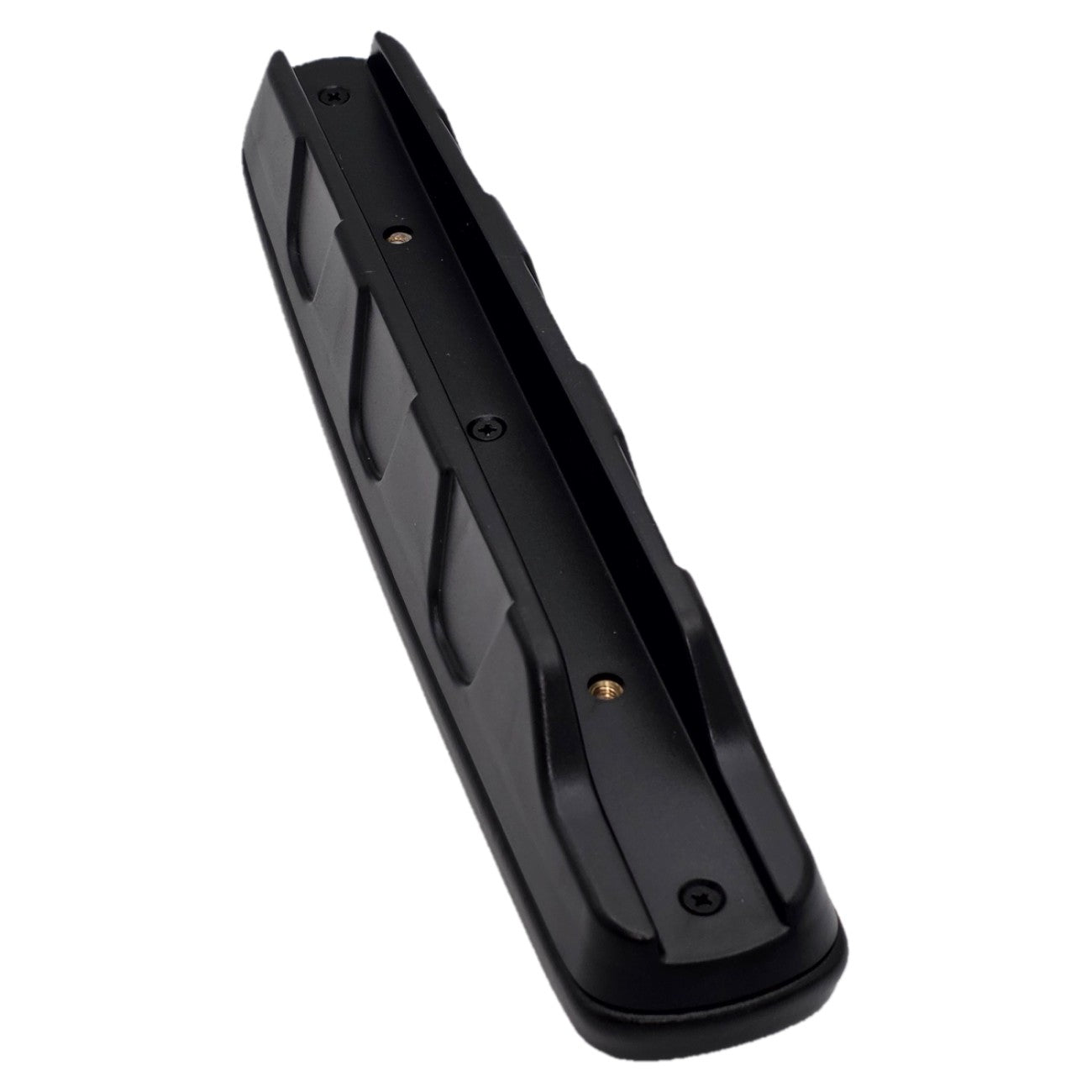 Angled view of The Pride Armrest Pad for Jazzy and Baja Wheelchairs (14 Inch) features generous black foam padding for added comfort. MEC1803050