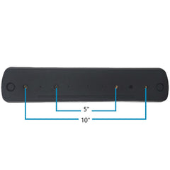 Dimensions view of the Pride Quantum Edge Full Length Armrest Pad for Tru-Balance 3 (TB3) Seating with 14 Inch long in black