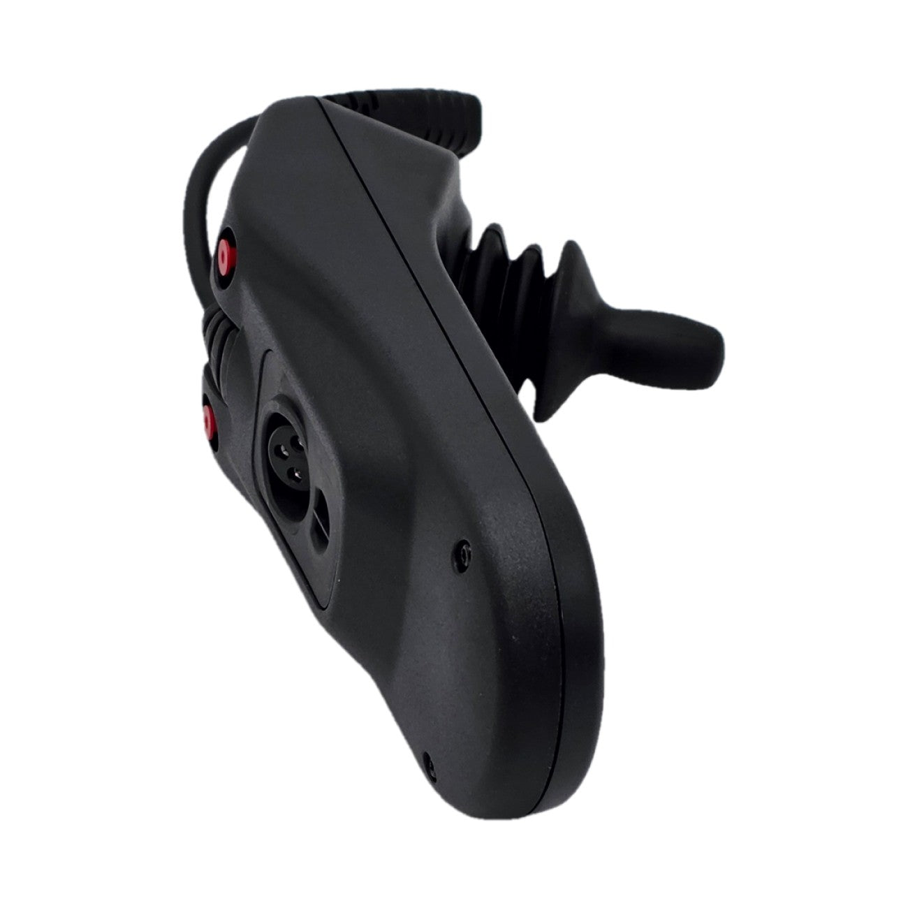 Bottom view of the R-Net Color Display CJSM-L Joystick Remote for Power Wheelchairs PG Drives technology D50982.06 showing charging port