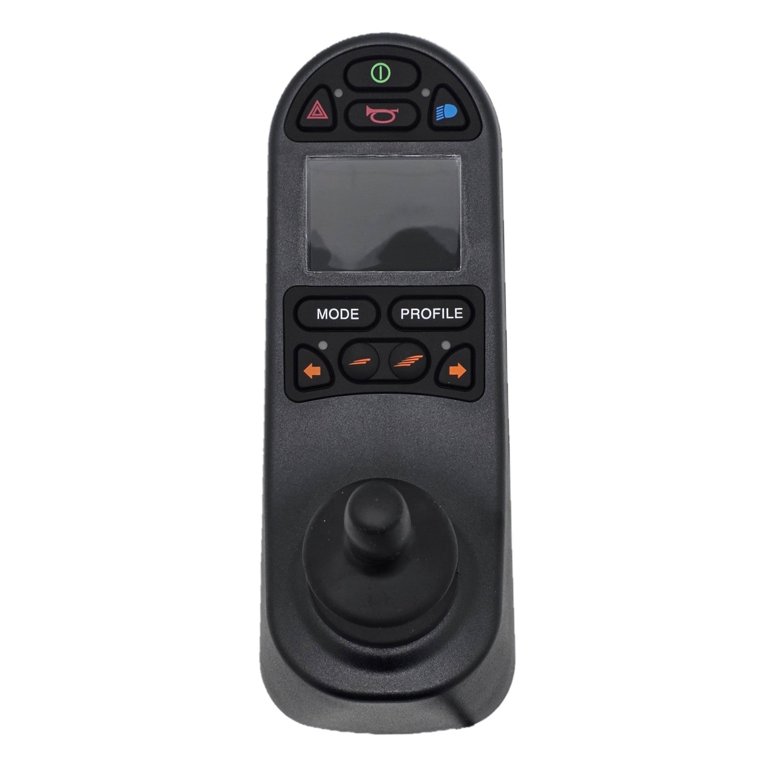 Top view of the R-Net Color Display CJSM-L Joystick Remote for Power Wheelchairs PG Drives technology D50982.06.