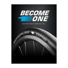 The Schwalbe One HS462A Wheelchair Tire (24 and 25 In.) features a lightweight sporty tread design, WheelStar Race Compounds and quality workmanship making it the ultimate wheelchair tire.