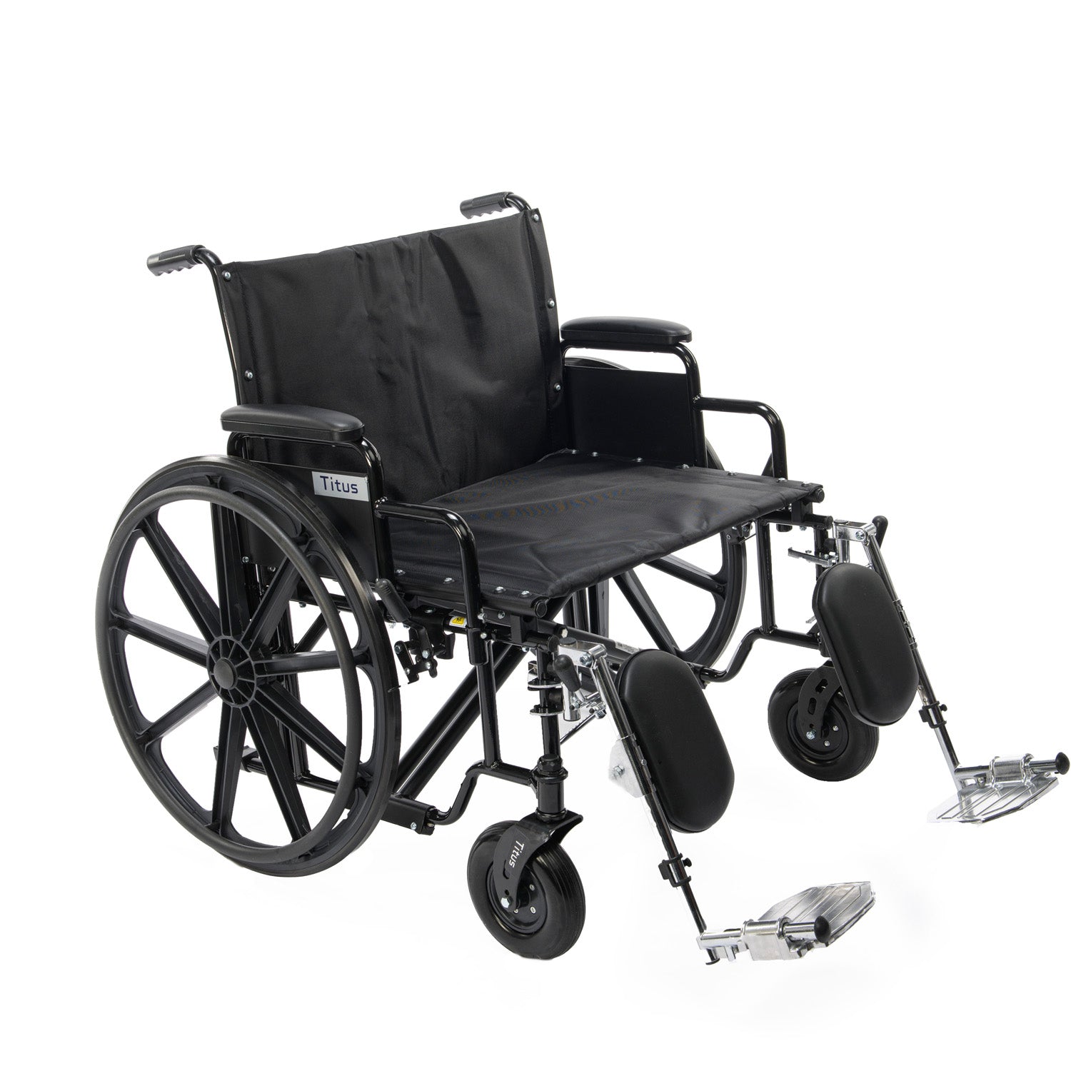 The Titus Heavy-Duty Wheelchair (K7) features an ultra sturdy design for patients with wider seat and higher weight capacity requirements. For home and clinic use