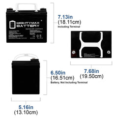 U1 (35 Ah) 12v AGM Powerchair and Scooter Battery (INT)