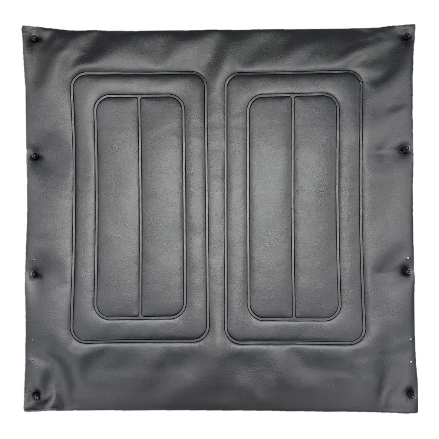 Universal replacement vinyl seat back upholstery in 16, 18, and 20 inch widths. Seat installs in minutes and features universal mounting holes.
