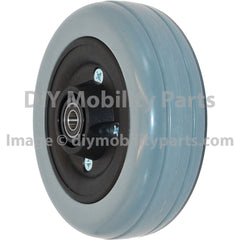 6" x 2 in. Invacare power wheelchair replacement caster wheel in gray urethane with rib pattern