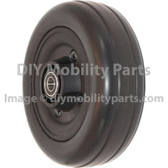 6" x 2 in. Invacare power wheelchair replacement caster wheel in black urethane with rib pattern