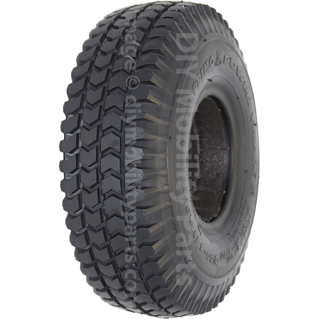 10 x 3 in. (3.00-4) or (260 x 85) Primo Powertrax flat free black wheelchair and scooter tire