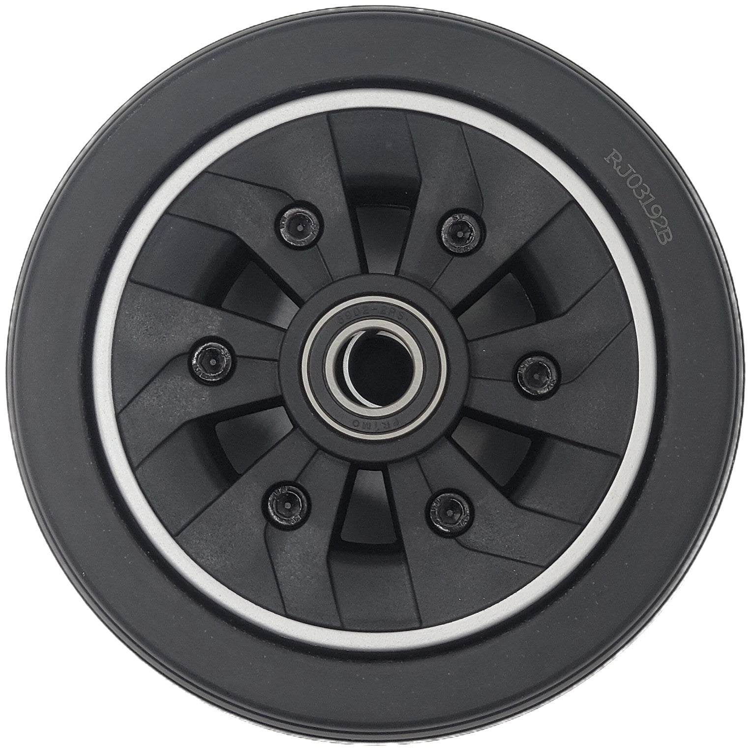 Top view of WHL1706146 showing 6 x 2 in. Caster Wheel Assembly for Jazzy Air 2 Power Wheelchair