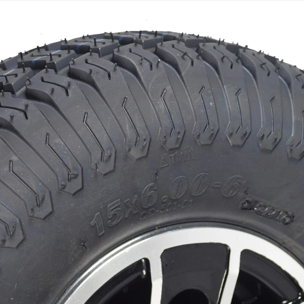 The 15x600-6 Wheel Assembly For Baja Wrangler 2 Mobility Scooter fits the front or rear tires