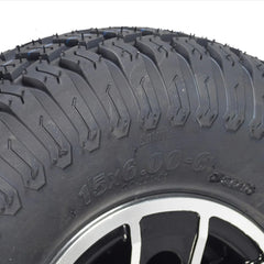 The 15x600-6 Wheel Assembly For Baja Wrangler 2 Mobility Scooter fits the front or rear tires