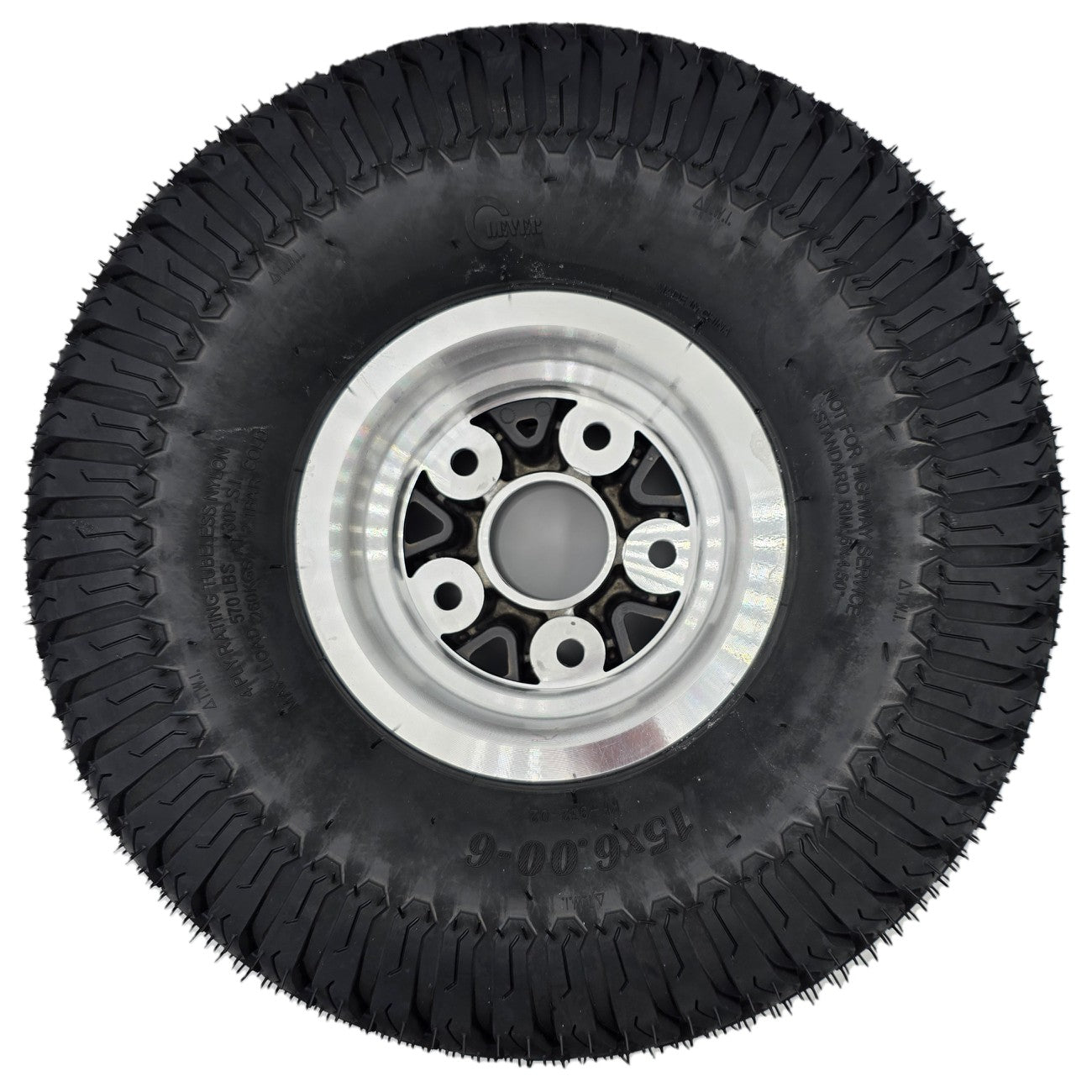 The 15x6.00-6 Wheel Assembly For Baja Wrangler 2 Mobility Scooter fits the front or rear tires KF-932-02 4-ply tire