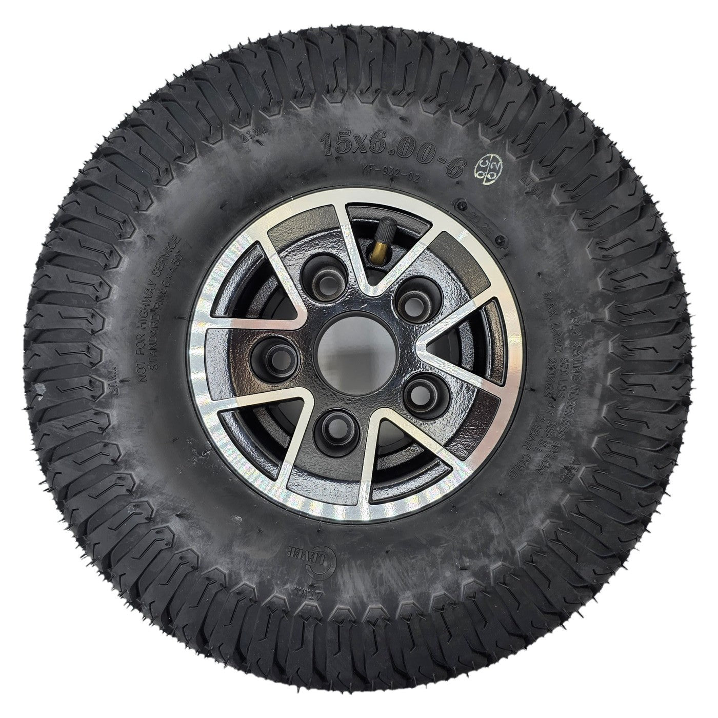 The 15x600-6 Wheel Assembly For Pride Baja Wrangler 2 and Med Mobility Scooter fits the front or rear tires WHL1802798
