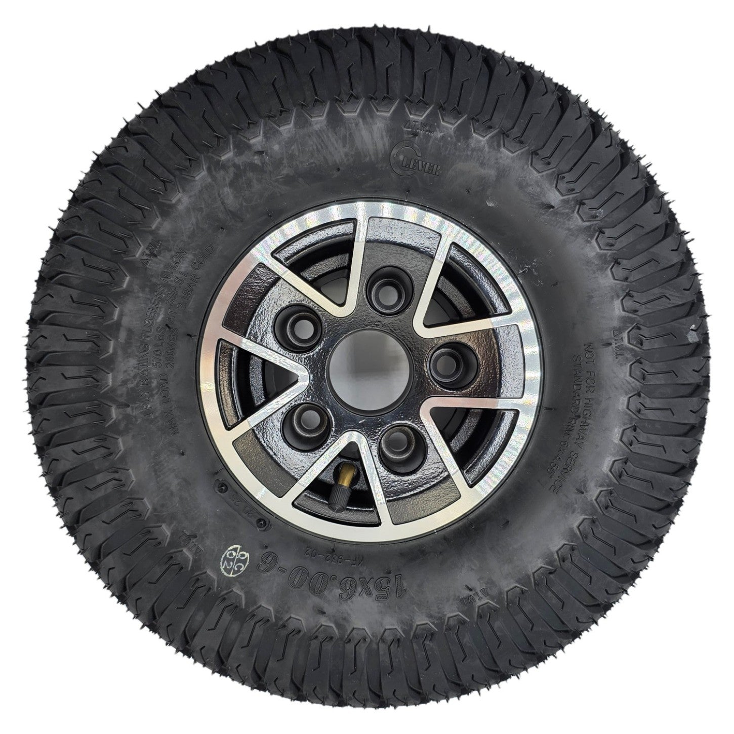 The 15x600-6 Wheel Assembly For Pride Baja Wrangler 2 and Med Mobility Scooter fits the front or rear tires WHL1802798