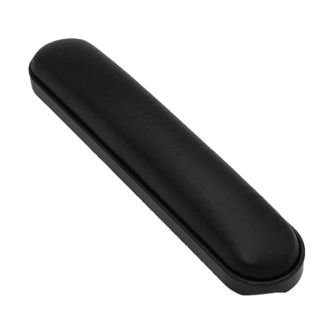 Angled view of the Wheelchair Armrest Pad in Vinyl - Desk Length Deluxe showing premium grade for durability and longer life. 10 inch length