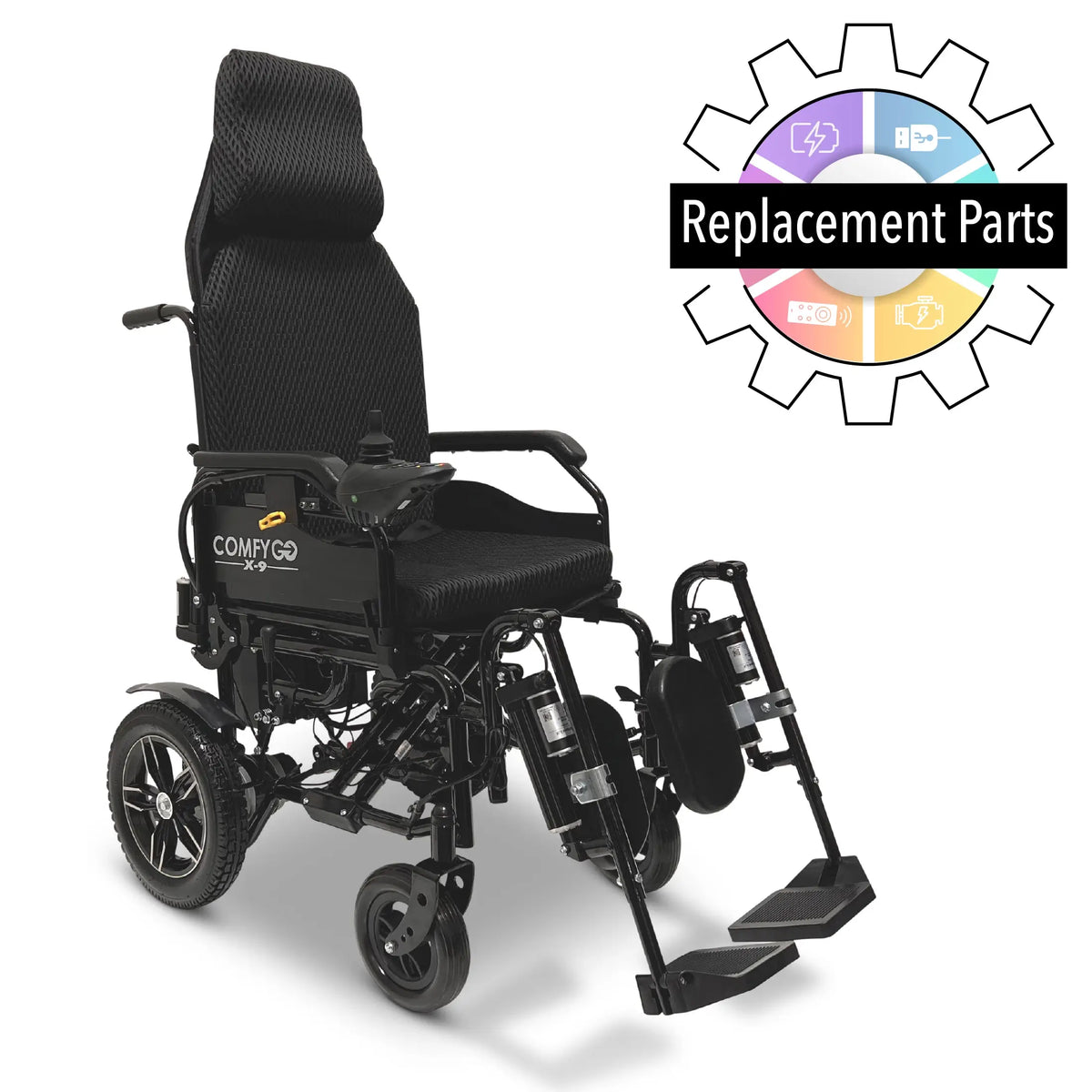 Replacement parts for the ComfyGo X-9 Electric Wheelchair at DIY Mobility Parts