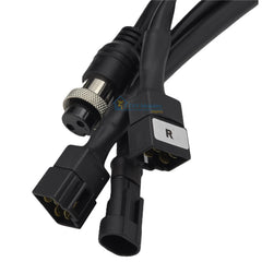 Close up view of the Replacement joystick controller for the Majestic IQ-7000 Classic Autofolding Electric Wheelchair showing the 4 connectors