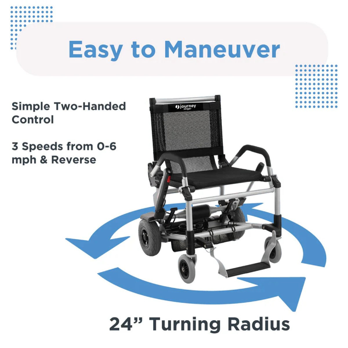 Experience unmatched freedom with the portable lightweight Zinger Electric Folding Power Chair by Journey Health. 