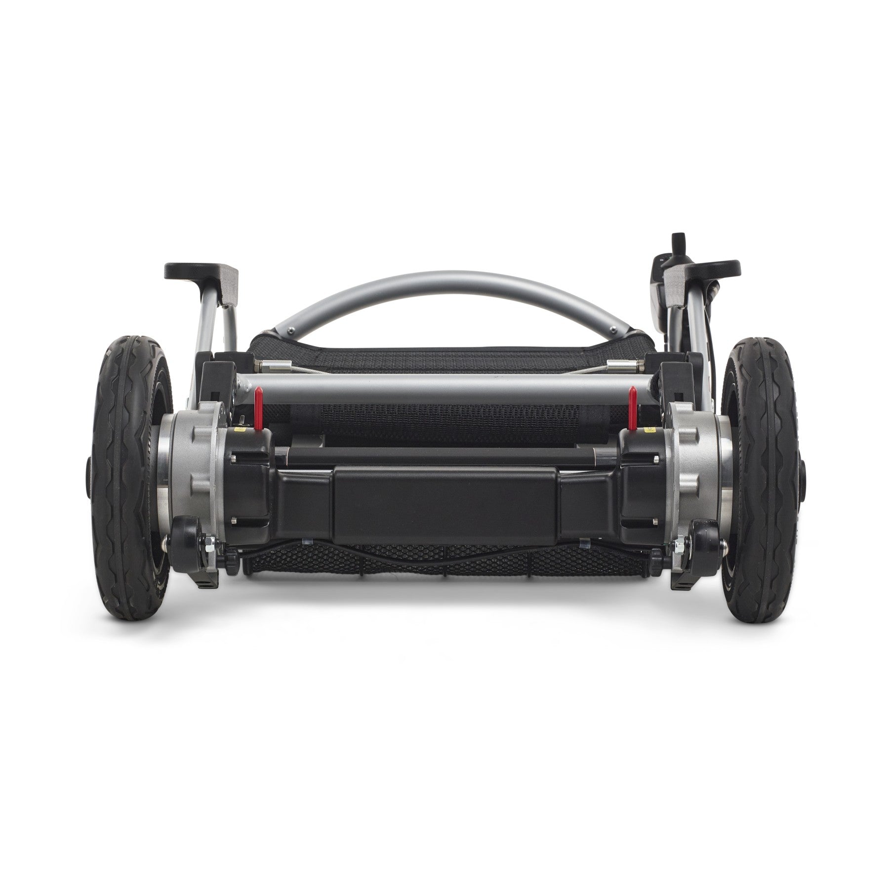 Experience unmatched freedom with the portable lightweight Zoomer Electric Folding Power Chair by Journey Health. Collapsed view showing rear