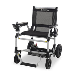 Experience unmatched freedom with the portable lightweight Zoomer Electric Folding Power Chair by Journey Health. Shown in black