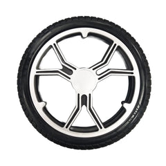 Top view of the replacement Journey Air Elite 10.6" Rear Tire and Wheel Assembly in black. 270x35 tire fits left or right side
