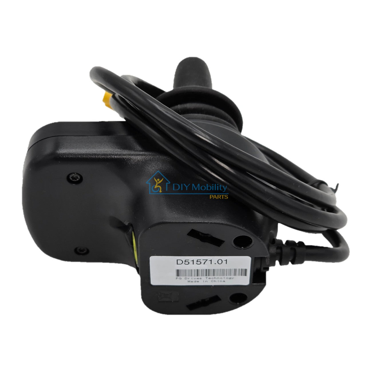 Bottom view of the Replacement 4 Key Joystick Controller for Power Wheelchairs PG Drives D51571.01. Easily replace your unresponsive, damaged, or worn-out controller.