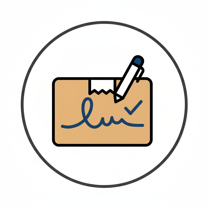 Signature delivery icon