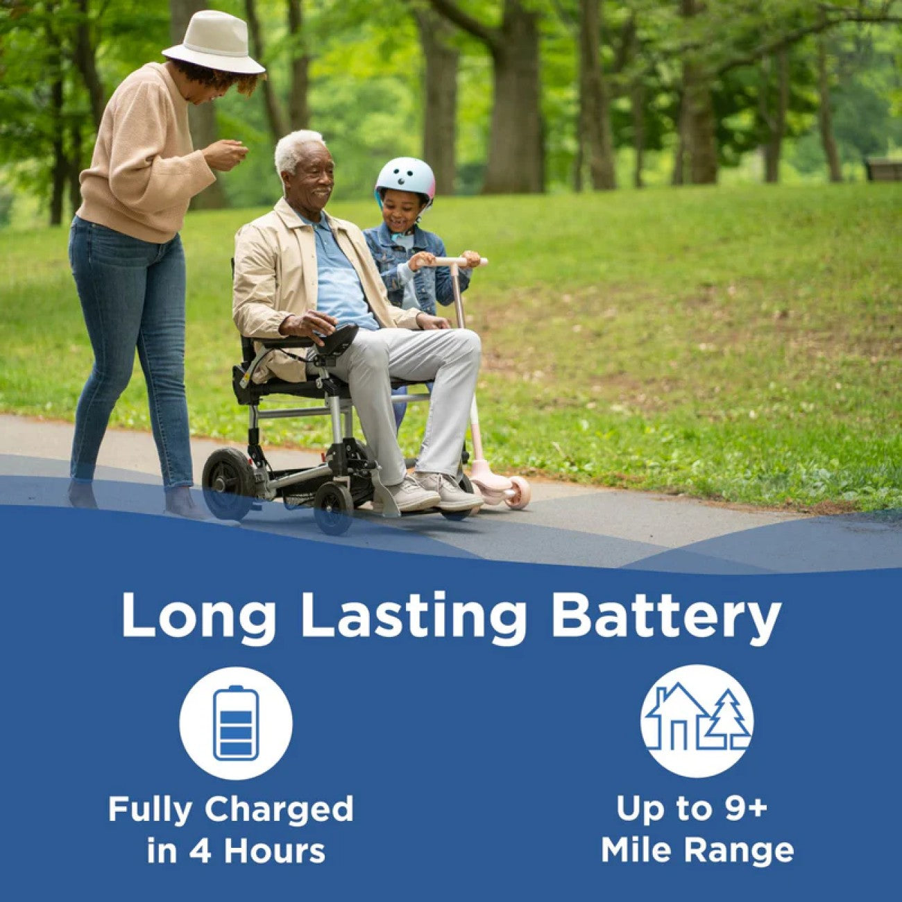 Experience unmatched freedom with the portable lightweight Zoomer Electric Folding Power Chair by Journey Health. Long lasting battery